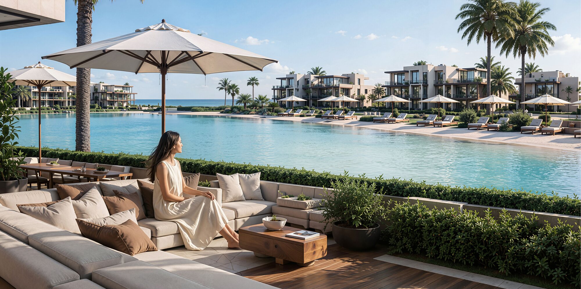 Luxury terrace overlooking the Mediterranean sea