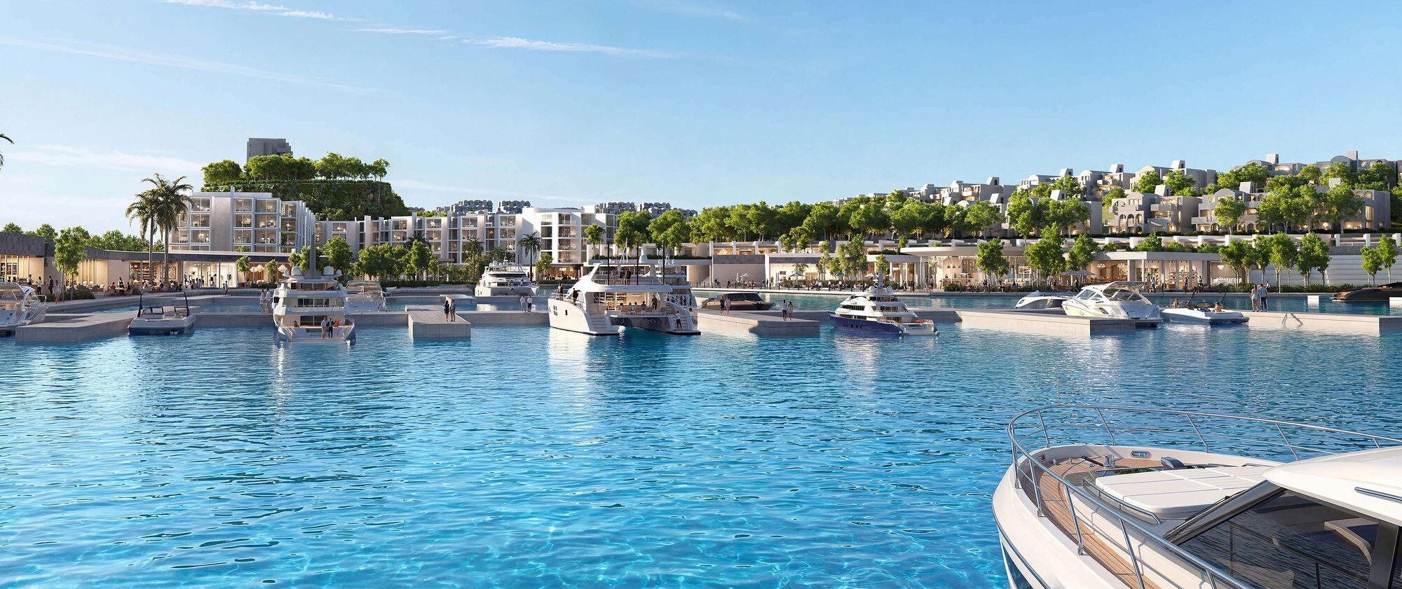 The marina bay with waterfront residences