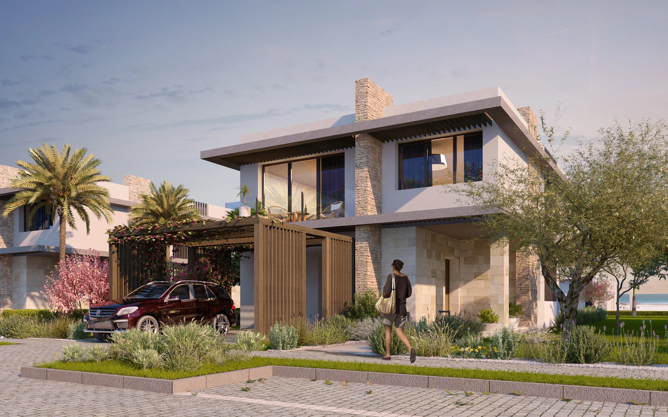 A standalone villa with a pool at Silversands