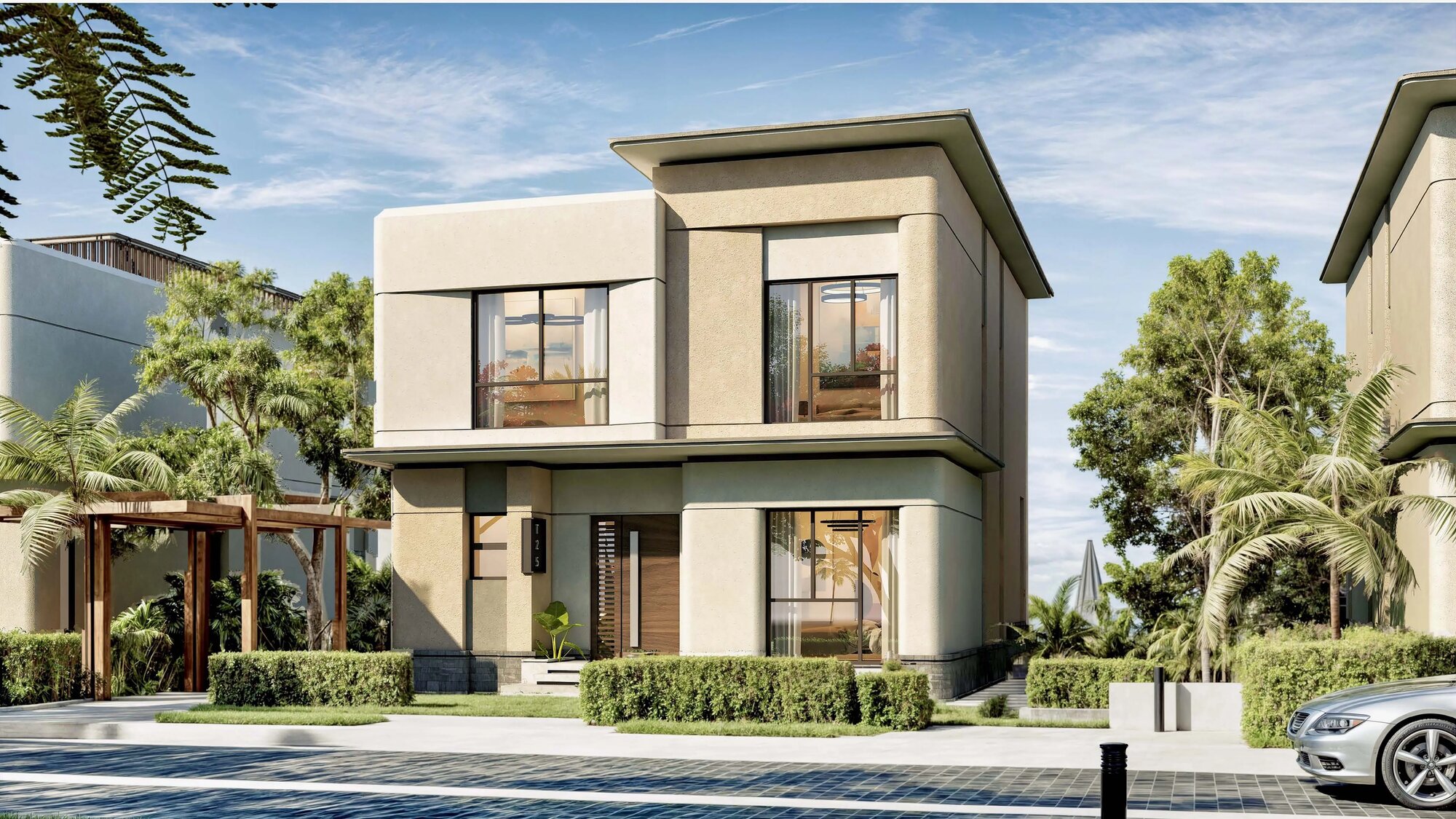 Standalone villa street elevation